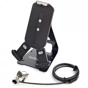 StarTech.com Secure Tablet Stand w/ K-Slot Cable Lock - Locking Tablet Holder for 7.9 inch-13 inch Tablets - Universal Adjustable Tablet Mount for Desk/Surface - Lockable Anti-Theft Security Mount