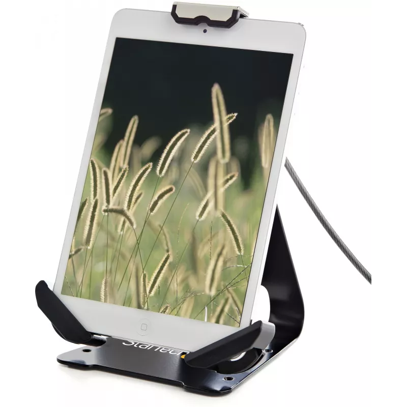 StarTech.com Secure Tablet Stand w/ K-Slot Cable Lock - Locking Tablet Holder for 7.9 inch-13 inch Tablets - Universal Adjustable Tablet Mount for Desk/Surface - Lockable Anti-Theft Security Mount
