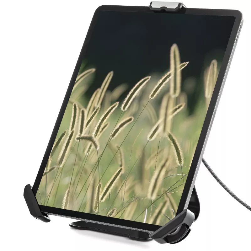 StarTech.com Secure Tablet Stand w/ K-Slot Cable Lock - Locking Tablet Holder for 7.9 inch-13 inch Tablets - Universal Adjustable Tablet Mount for Desk/Surface - Lockable Anti-Theft Security Mount