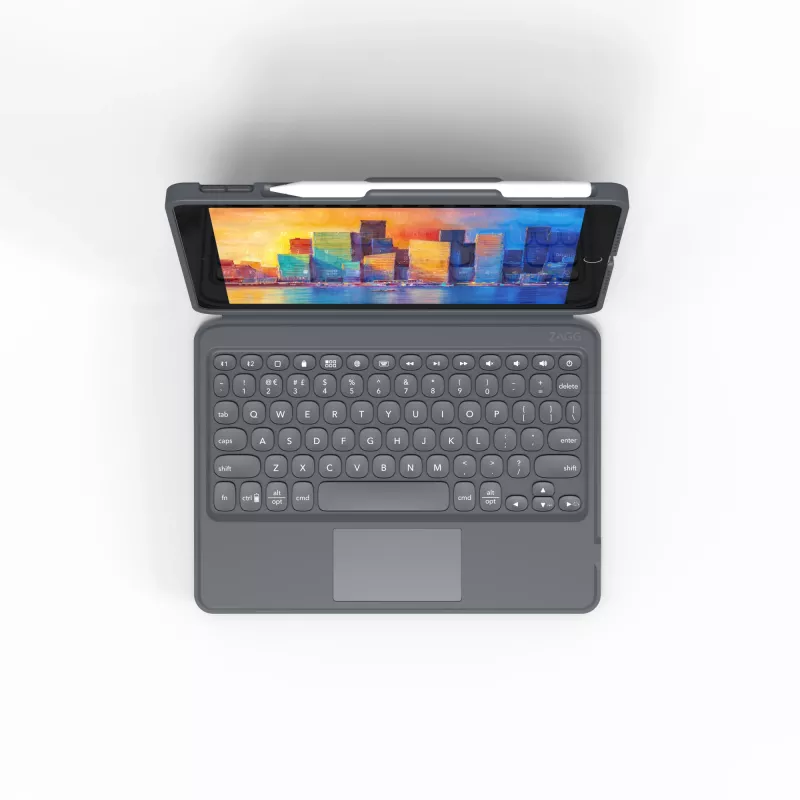 ZAGG Keyboard Pro Keys with Trackpad-Apple-iPad 10.2-Black/Gray-German