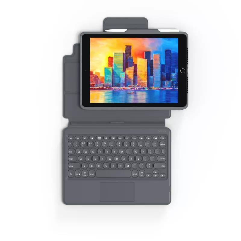 ZAGG Keyboard Pro Keys with Trackpad-Apple-iPad 10.2-Black/Gray-German