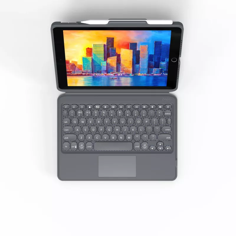 ZAGG Keyboard Pro Keys with Trackpad-Apple-iPad 10.2-Black/Gray-German