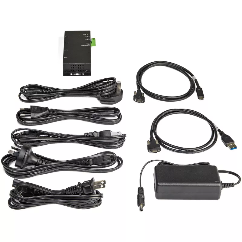 StarTech.com 4 Port USB C Hub 10Gbps - Metal Industrial USB-C Hub - 2x USB-C & 2x USB-A - ESD Surge Protection - USB-C or USB-A Host - Self-Powered Mountable USB 3.2 Gen 2 Type-C Hub
