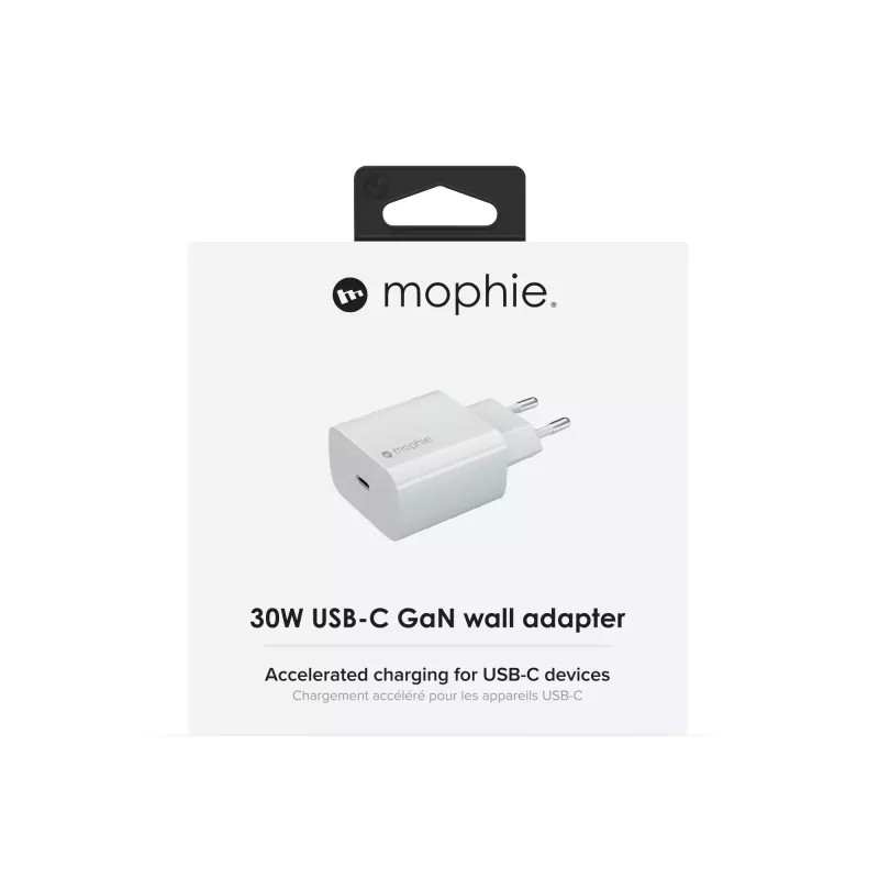Wall Adapter mophie Accessories USB-C 30W GaN White EU Fast Charging
