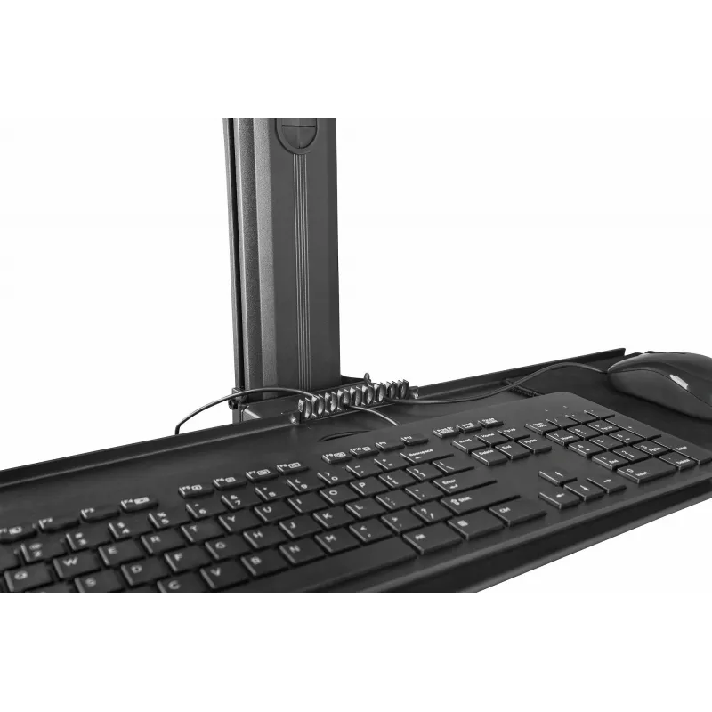 StarTech.com Mobile Workstation Cart with Monitor Mount, CPU/PC Holder, Keyboard Tray - Ergonomic Height Adjustable Desktop Computer Cart - Rolling Mobile Standing Workstation on Wheels