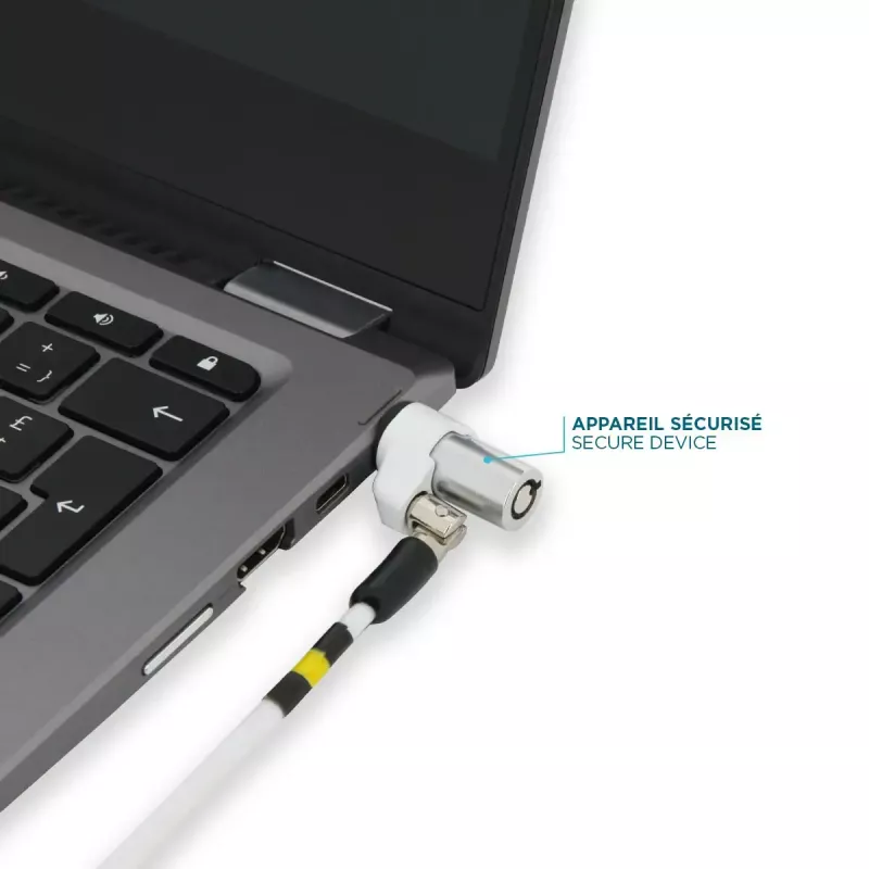 Slim Rotating Security Lock Key Mobilis 001325 T Lock White