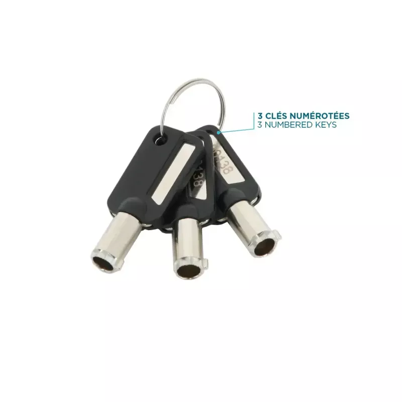 Slim Rotating Security Lock Key Mobilis 001325 T Lock White
