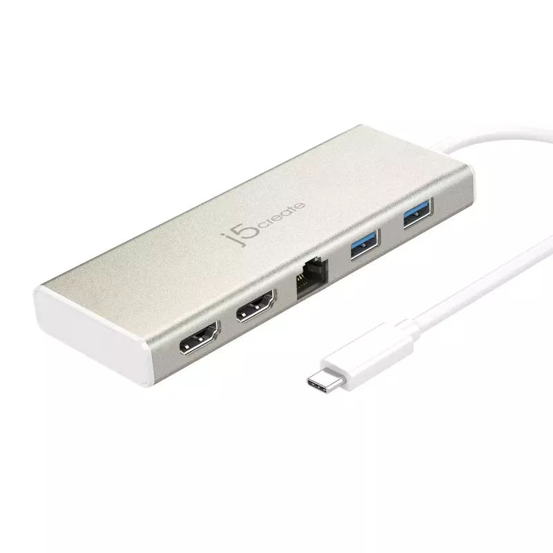 j5create JCD381-N USB Type-C™ Dual HDMI Mini Dock-Ethernet/ USB 3.1 HUB / PD2.0