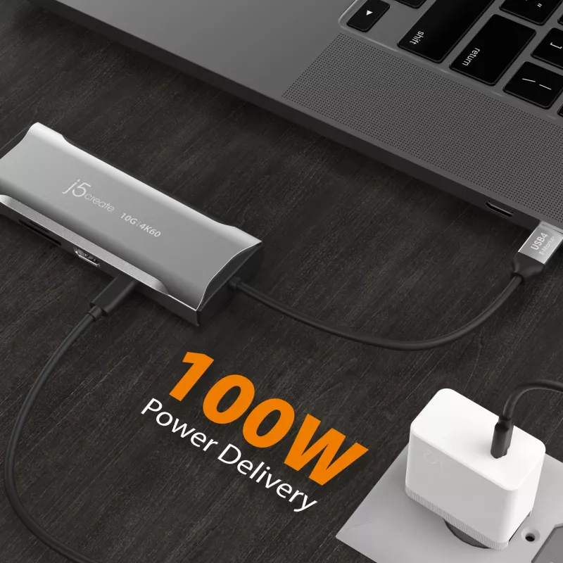 j5create JCD393 4K60 Elite USB-C® 10Gbps Mini Dock, Space Grey