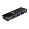 USB Hub j5create JUH340 4-Port USB 3.0 Black Aluminium