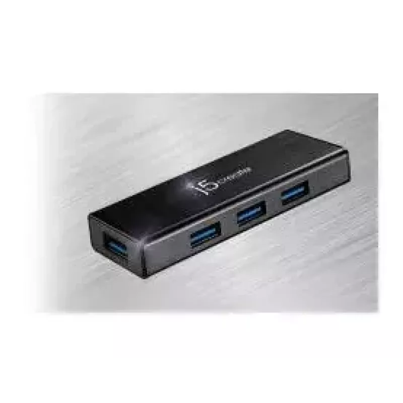 USB Hub j5create JUH340 4-Port USB 3.0 Black Aluminium