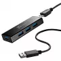 USB Hub j5create JUH340 4-Port USB 3.0 Black Aluminium