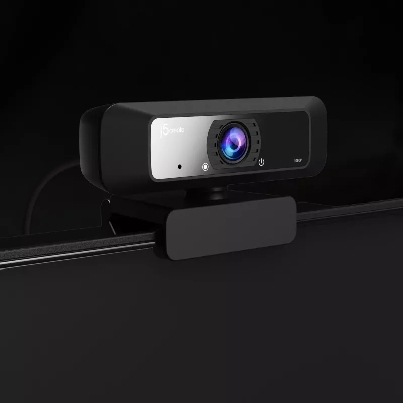 j5create JVCU100 USB™ HD Webcam with 360° Rotation, 1080p Video Capture Resolution, Black