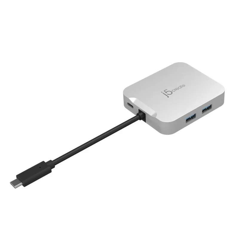 j5create JCD391 4K60 Elite USB-C® PD Multi-Port Adapter, Silver