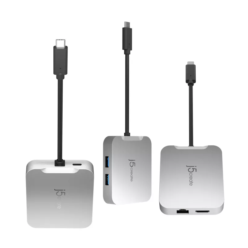 j5create JCD391 4K60 Elite USB-C® PD Multi-Port Adapter, Silver