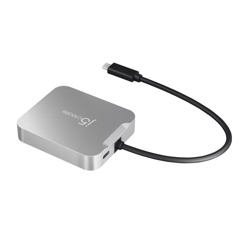 j5create JCD391 4K60 Elite USB-C® PD Multi-Port Adapter, Silver