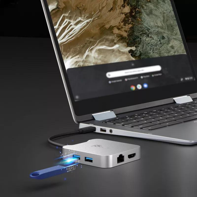 j5create JCD391 4K60 Elite USB-C® PD Multi-Port Adapter, Silver
