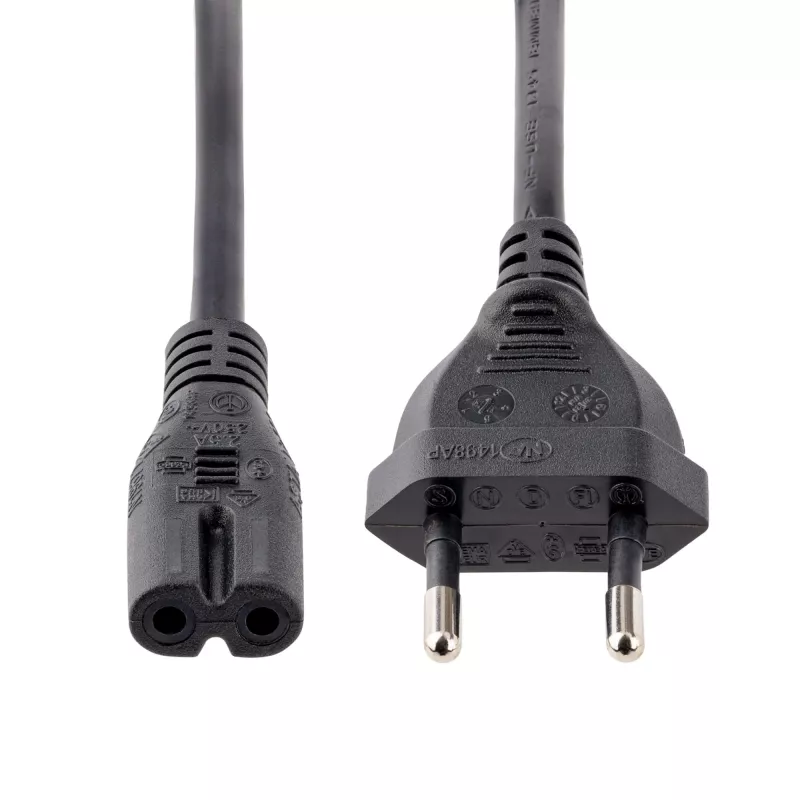 StarTech.com 3m (10ft) Laptop Power Cord, EU Plug to C7, 2.5A 250V, 18AWG, Laptop Replacement Cord, Printer Power Cable, Laptop Charger Cord, Laptop Power Brick Cord, Black