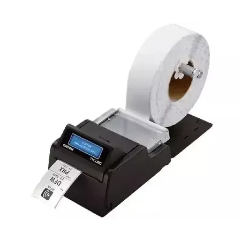 Label printer CUSTOM TK180 — thermal transfer, 300×300 DPI, 200 mm/s, max paper width 82.5 mm, wired Ethernet, black