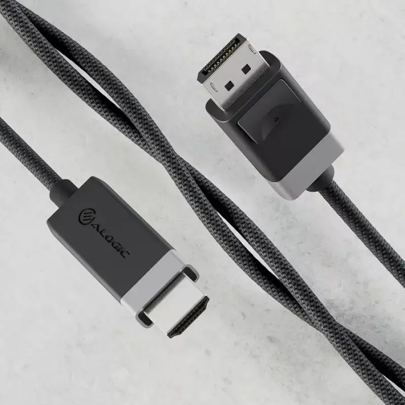 ALOGIC FUDPHD2-SGR video cable adapter 2 m DisplayPort HDMI Black Grey