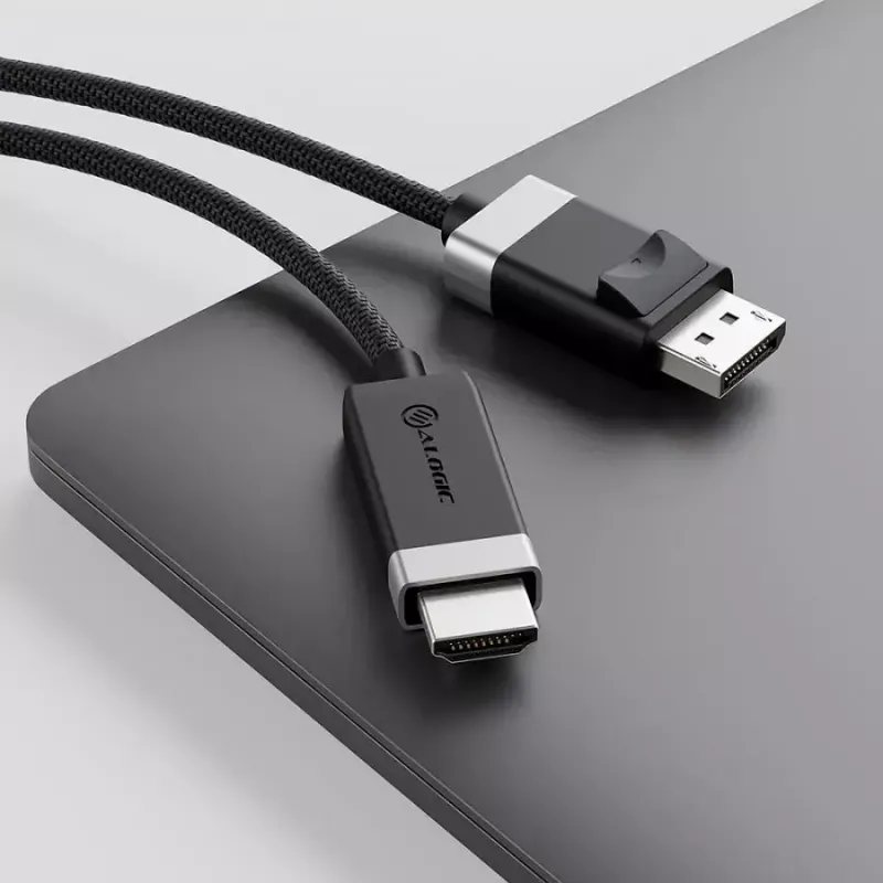 ALOGIC FUDPHD2-SGR video cable adapter 2 m DisplayPort HDMI Black Grey