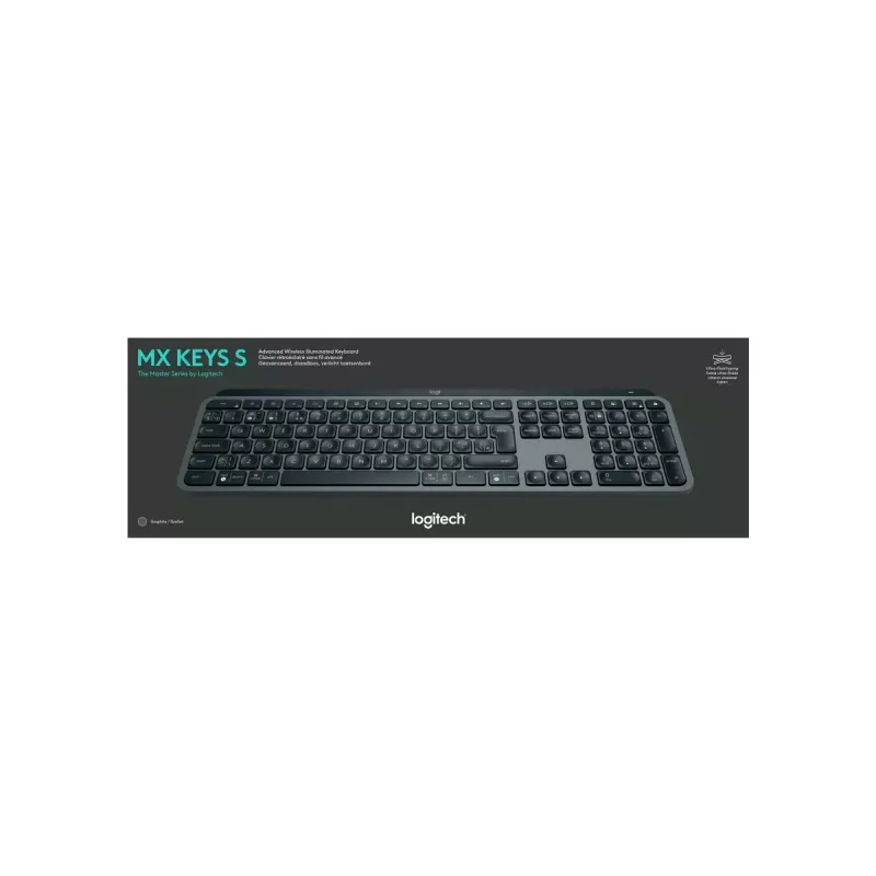 Logitech MX Keys S Keyboard Universal RF Wireless + Bluetooth AZERTY Belgian Graphite