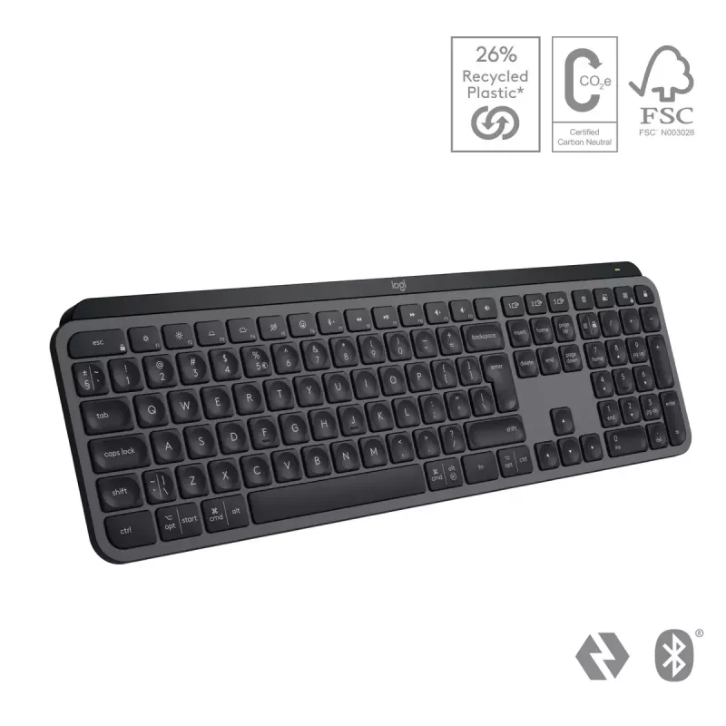 Logitech MX Keys S Keyboard Universal RF Wireless + Bluetooth AZERTY Belgian Graphite
