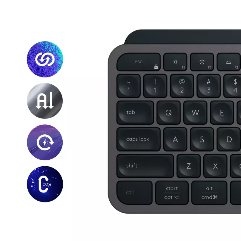 Logitech MX Keys S Keyboard Universal RF Wireless + Bluetooth AZERTY Belgian Graphite