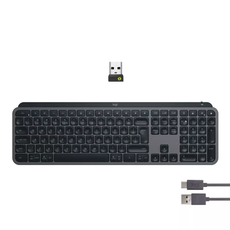 Logitech MX Keys S Keyboard Universal RF Wireless + Bluetooth AZERTY Belgian Graphite