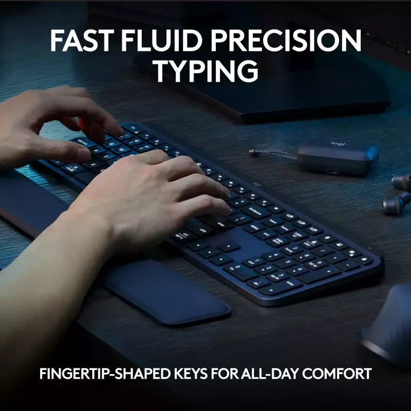 Logitech MX Keys S Keyboard Universal RF Wireless + Bluetooth AZERTY Belgian Graphite
