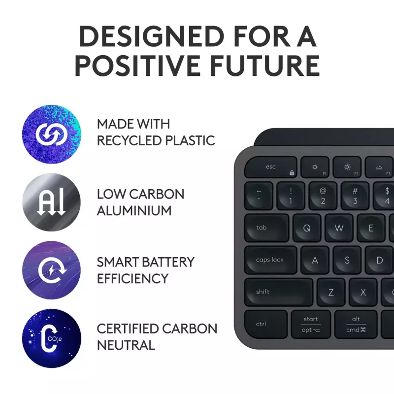 Logitech MX Keys S Keyboard Universal RF Wireless + Bluetooth AZERTY Belgian Graphite