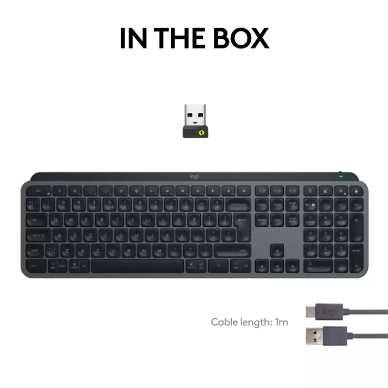 Logitech MX Keys S Keyboard Universal RF Wireless + Bluetooth AZERTY Belgian Graphite
