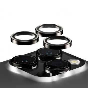 PanzerGlass ® Hoops® Metal Camera Lens Protector Black iPhone 15 Pro | 15 Pro Max