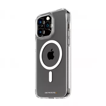 PanzerGlass ® HardCase Transparent w. White MagSafe & D3O® iPhone 15 Pro Max