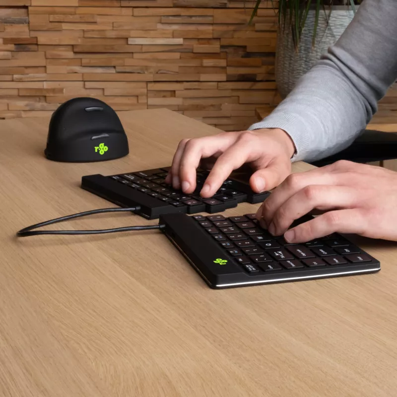 R-Go Tools Ergonomic keyboard R-Go Split Break with break software, ergonomic split keyboard, QWERTZ (DE), Bluetooth, black