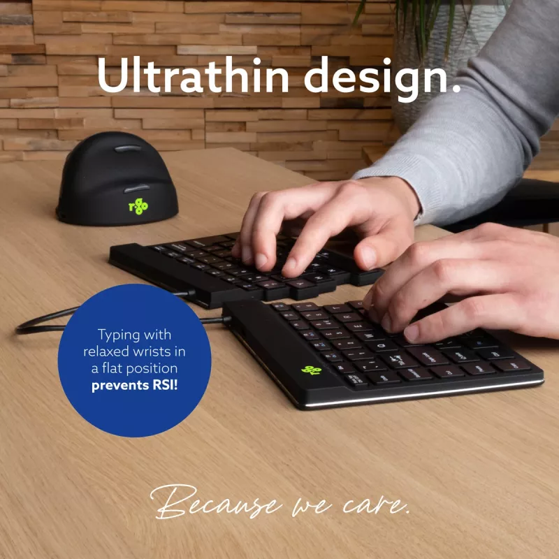 R-Go Tools Ergonomic keyboard R-Go Split Break with break software, ergonomic split keyboard, QWERTZ (DE), Bluetooth, black