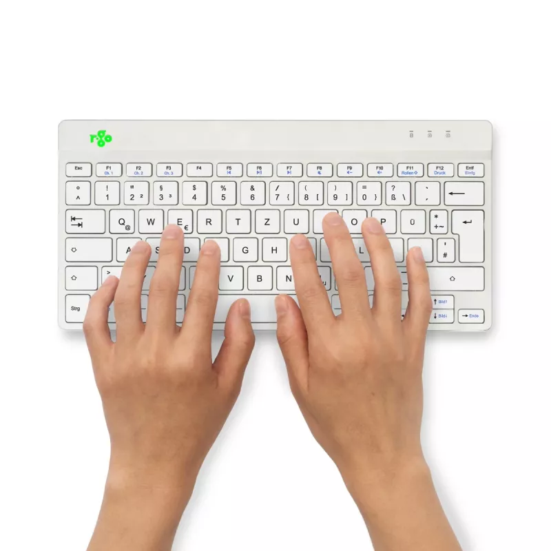 R-Go Tools Ergonomic keyboard R-Go Compact Break, compact keyboard with break software, QWERTZ (DE), Bluetooth, white