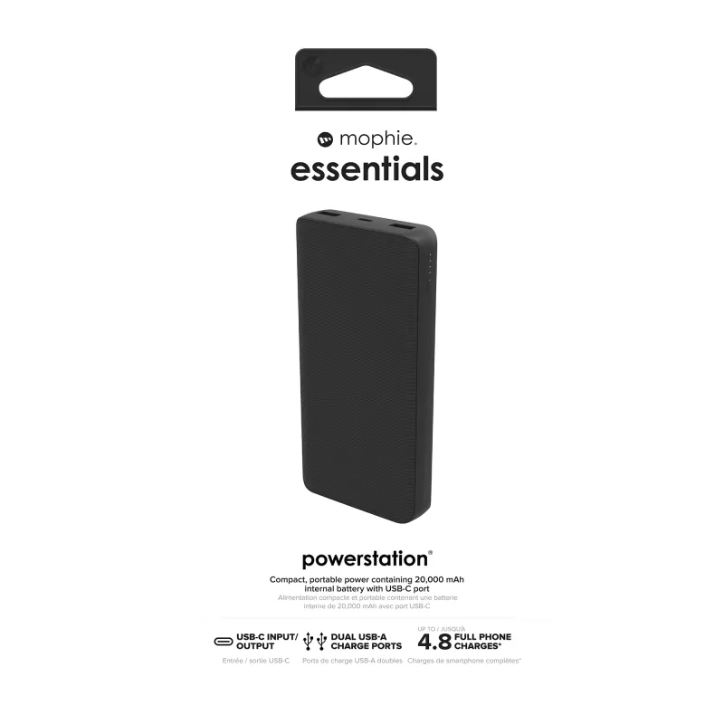 mophie essentials powerstation 20K 20000 mAh Black