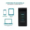Ravanson Mobilis Charger 100W GaN 2×USB‑C + 1×USB‑A AC indoor — for laptop, smartphone, tablet — Black