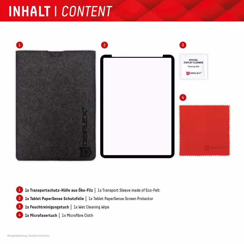 Displex TABLET PAPERSENSE for iPad Pro 11'' (1./2./3./4. Gen.)/Air (4./5. Gen.), removable writing or drawing film with Paper Feeling