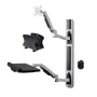 StarTech.com Wall Mount Workstation, VESA Mount For 32 inch Monitors (22lb/10kg), Fully Articulating Single Monitor Mount & Keyboard Tray w/Desktop Computer/PC Bracket, Standing Desk