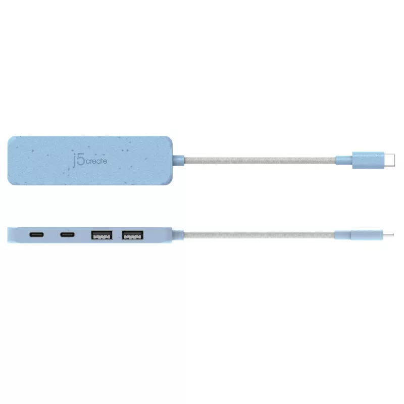 j5create Eco-Friendly USB-C to 4-Port Type-C & Type-A Gen 2 Hub