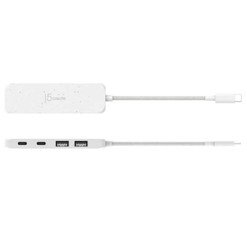 j5create Eco-Friendly USB-C to 4-Port Type-C & Type-A Gen 2 Hub