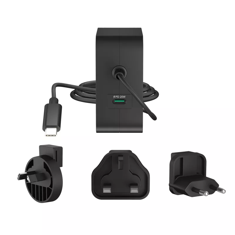 j5create 102W GaN PD USB-C 2-Port Charger with Changeable AC Plugs