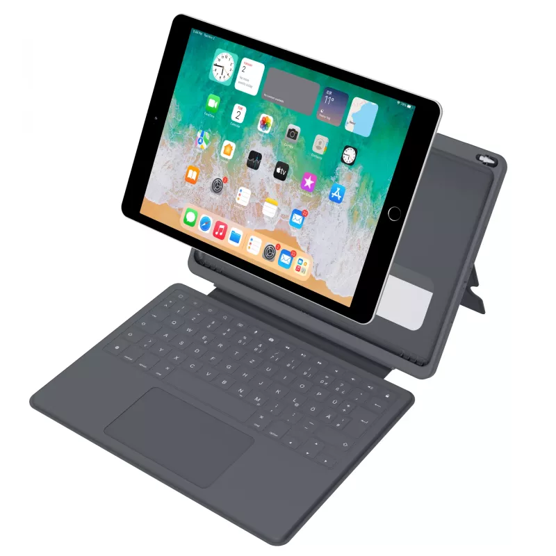 ASTAR DEQSTER Smart Rugged Touch Plus Keyboard 10.2 inch — QWERTZ German, Mechanical switches, Smart Connector docking, Grey