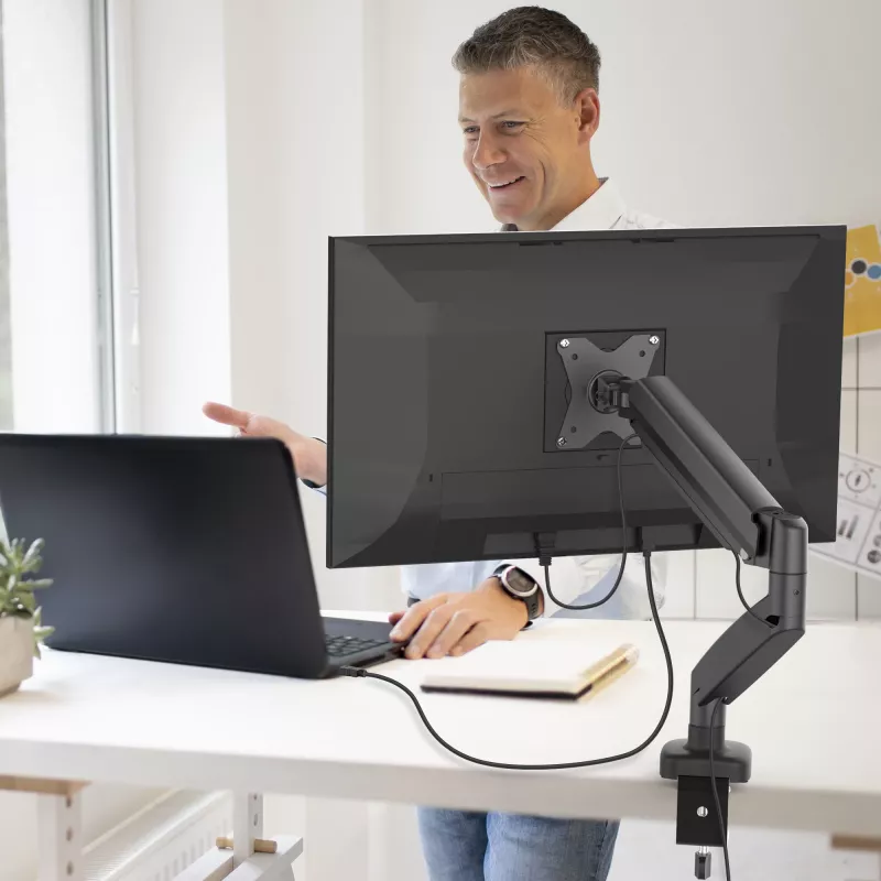 j5create JTSA101 Ergonomic Monitor Mount Black Clamp Grommet 8 kg 17 to 32 inch