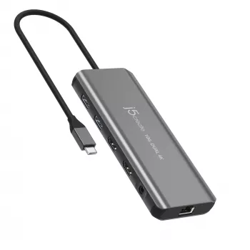 j5create JCD398 USB-C® Dual 4K HDMI™ 10Gbps Mini Dock, Black