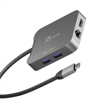 j5create JCD3191 4K60 Elite USB-C® Travel Adapter, Black