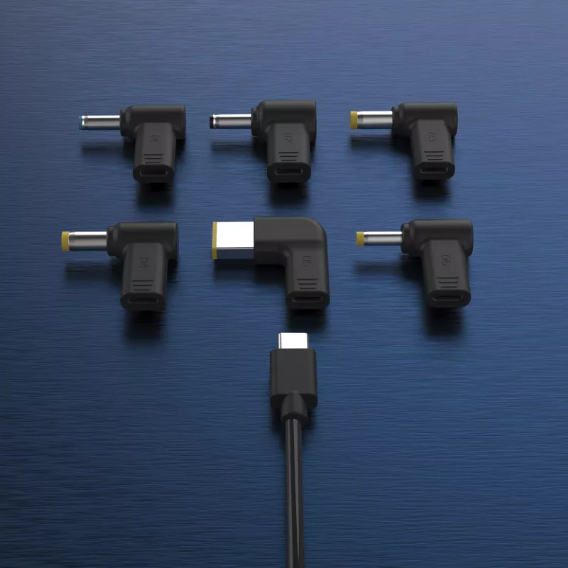 j5create JUP1565DC 67W GaN PD USB-C® Mini Charger with 6 Types of DC Connector-EU, Black