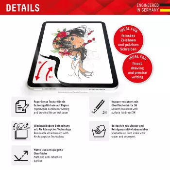 Displex TABLET PAPERSENSE for iPad Pro 11'' (2025/2024), removable writing or drawing film with Paper Feeling